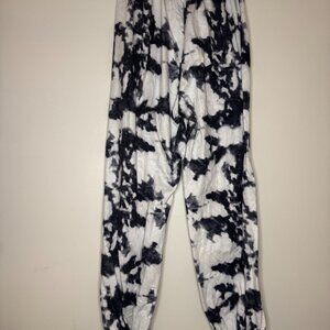 Black and white tie-dye sweat pants